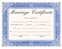blue free printable marriage certificates