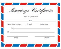 red blue printable marriage certificates