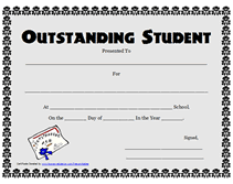 free outstanding student printable certificates
