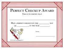 perfect checkup award certificate