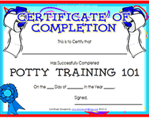 potty training 101 certificates to print