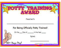 free potty training certificate