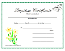 free baby baptism certificates