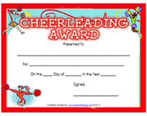cheerleader certificate