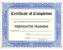 printable firefighter training certificate