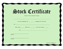 free stock certificates