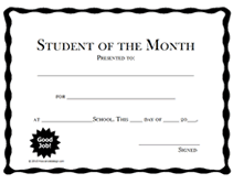 free student of the month printable certificates