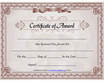 Certificates of Award recognition templates