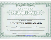 blank computer whiz award  certificate