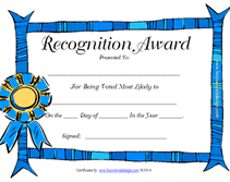 award printable most likely to certificates