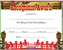 country free printable most likely to award certificate