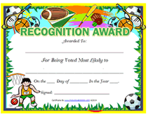 sports free printable most likely to award certificate