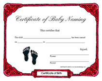 footprints printable baby naming certificates