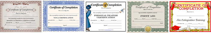 printable training certificates certification