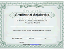 school scholarship certificates