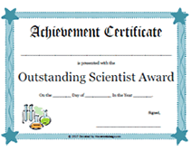 blue stars printable certificate for outstanding scientist