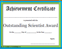 rainbow printable certificate for outstanding scientist