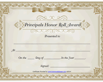 certificate frame principals honor roll