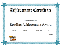 stars reading achievement certificate