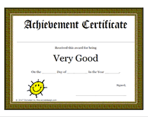 brown very good student printable certificate