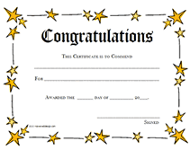 star printable congratualtions awards
