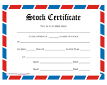 stock certificates to print