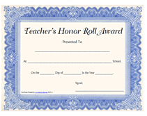 fancy blue school printable certificates