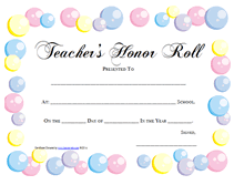 balloons school honor roll printable certificates