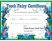 printable tooth fairy  certificate