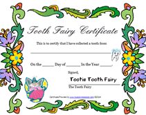 free tooth fairy  certificate