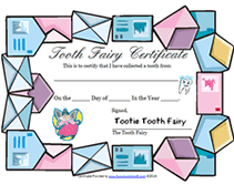 letters tooth fairy  certificate