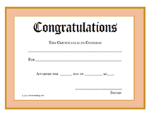 orange congratualtions award certificates