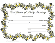 blank printable baby naming certificates
