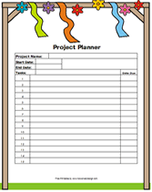 free printable project planner