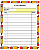 free printable project planner