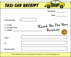 printable taxi cab receipt