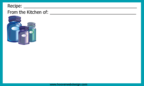 kithen canisters recipe cards
