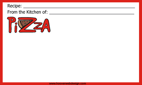 pizza recipe cards