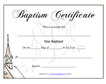 free printable church baptism certificates