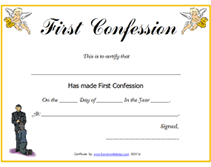 Printable First Confession Certificates