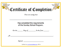 angels free printable certificate of completion sunday school