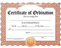 print certificate of ordained deacon awards