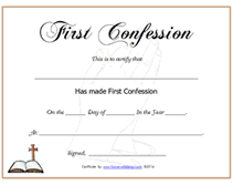 praying hands free printable First Confession certificate