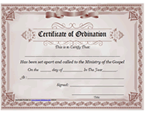 certificate of ordination printable template