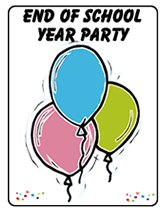 balloons end of school party invitations