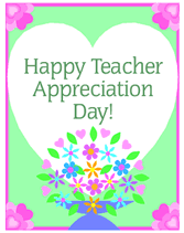 Free Printable "Happy Teachers"  Greeting Cards Template