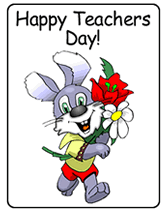 Free Printable "Happy Teachers"  Greeting Cards Template