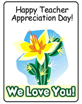 Free Printable "Happy Teachers"  Greeting Cards Template