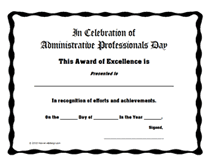 Administrative Professsionals certificates