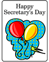 secretarys day greeting card balloons